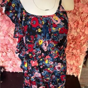 Envy Me Black Floral 1 Sleeve XL Blouse